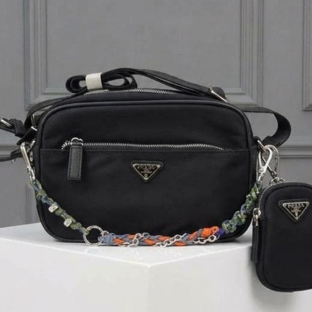 Prada Multi-functional Waterproof Crossbody with Braided Chain