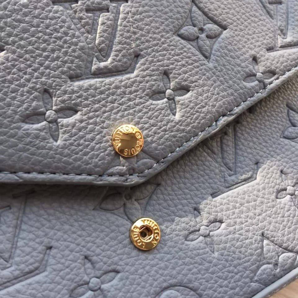 Monogram Embossed Crossbody Bag Set with Gold Chain