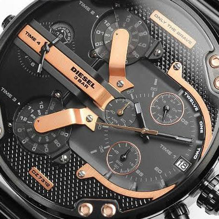 Diesel Mr. Daddy 2.0 Black Stainless Steel Multi-Dial Watch
