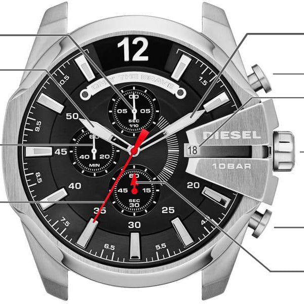 Diesel Mega Chief Gunmetal Stainless Steel Chronograph Watch