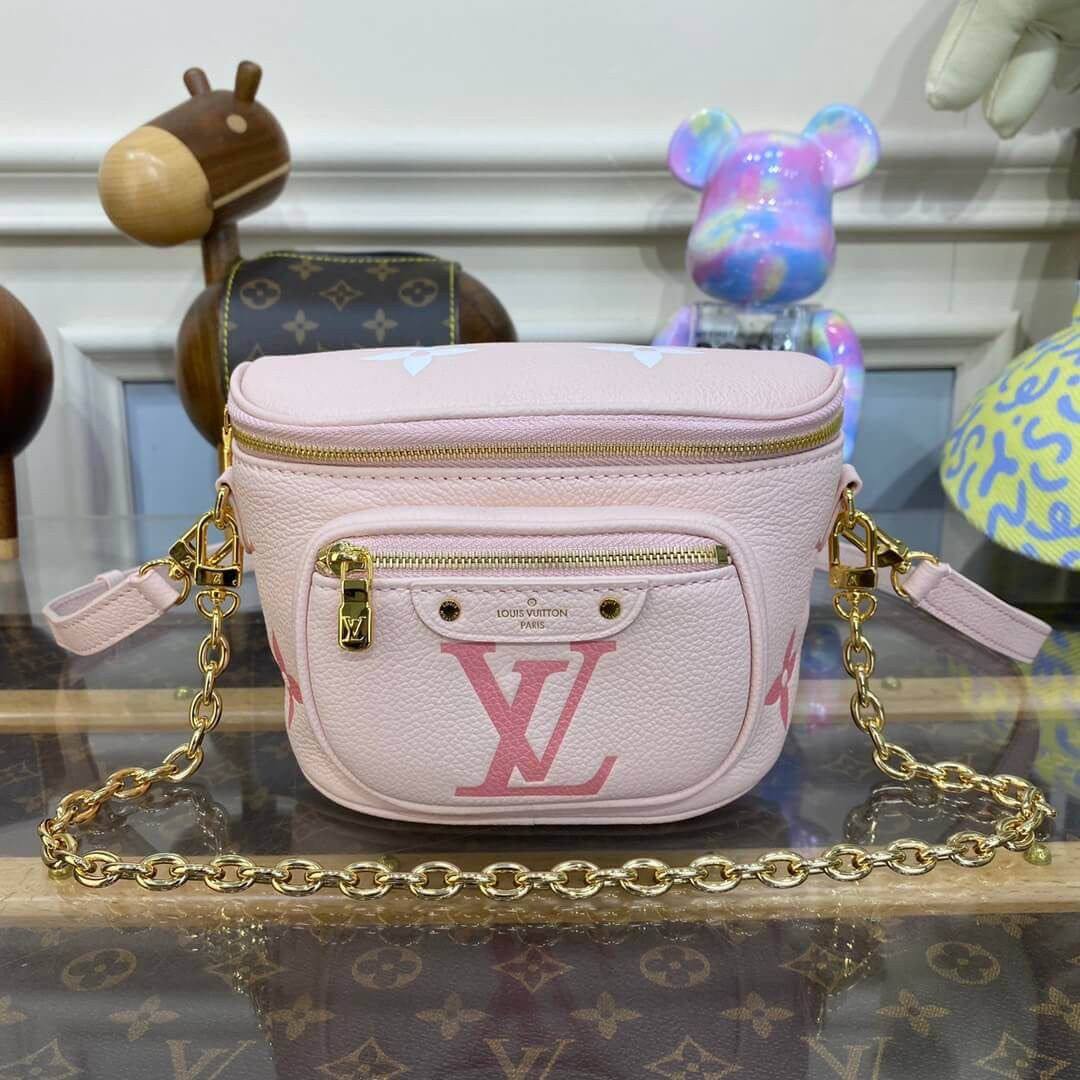 Louis Vuitton Leather Belt Bag with Gold Chain Strap