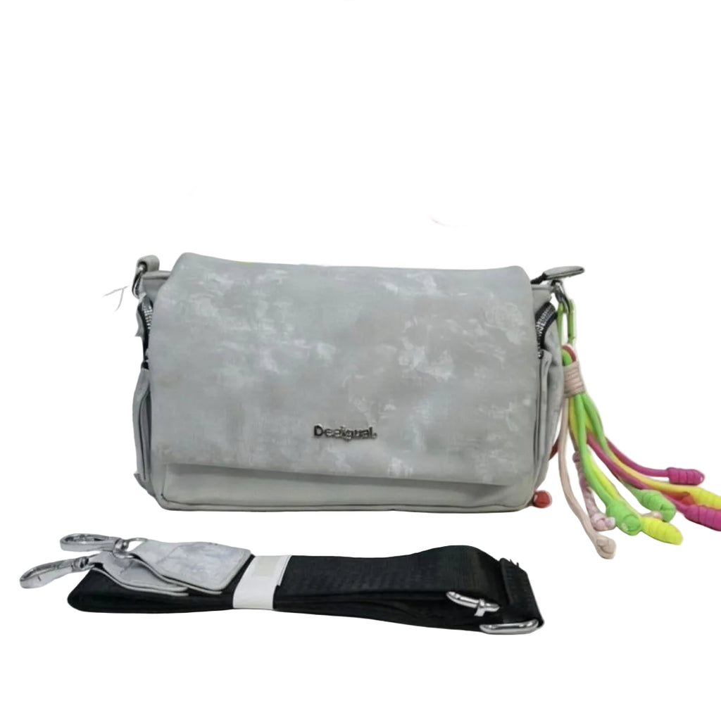 Desigual Gray & Beige Soft Material Bag 👜🤍