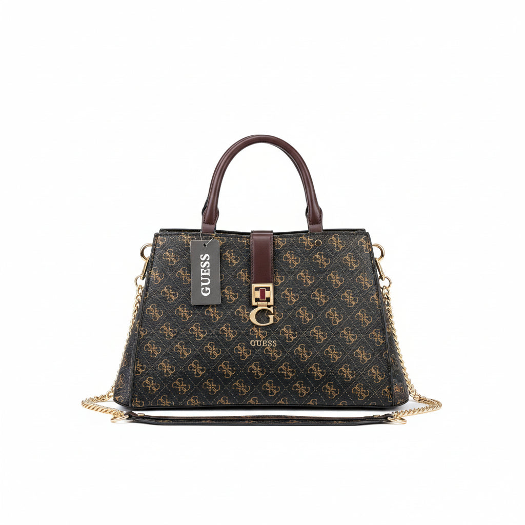 GUESS Chic Satchel 👜 in Black, Brown & Beige