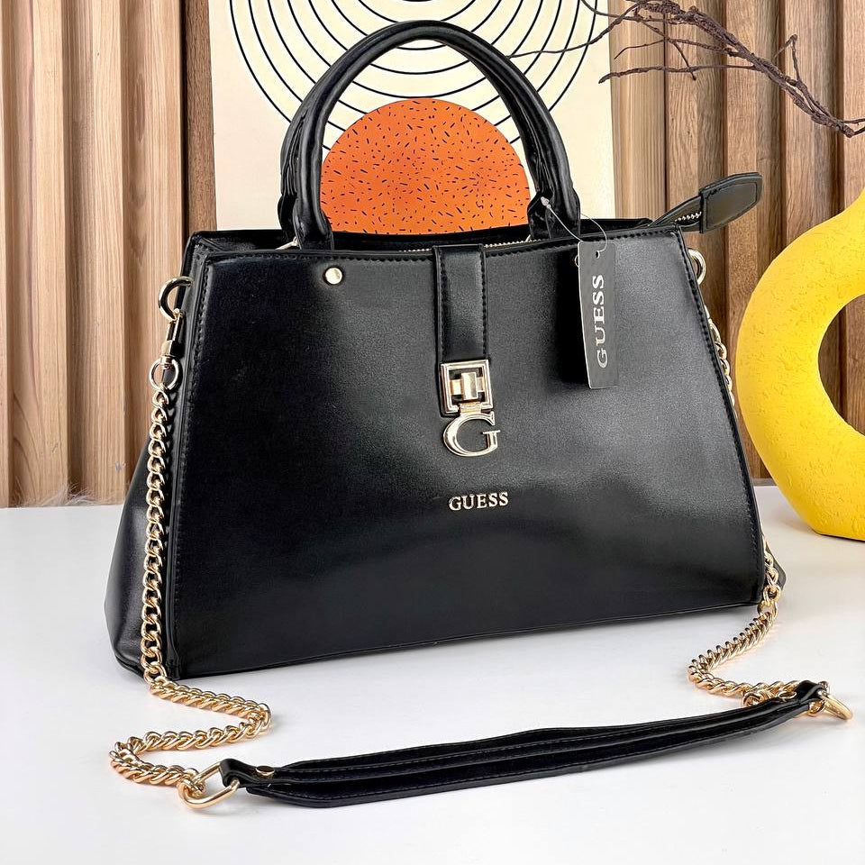 GUESS Chic Satchel 👜 in Black, Brown & Beige