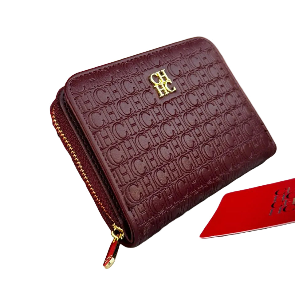 CH Carolina Herrera Monogram Zip-Around Card Wallet 🍷💼✨