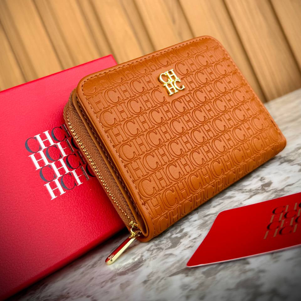 CH Carolina Herrera Monogram Zip-Around Card Wallet 🍷💼✨