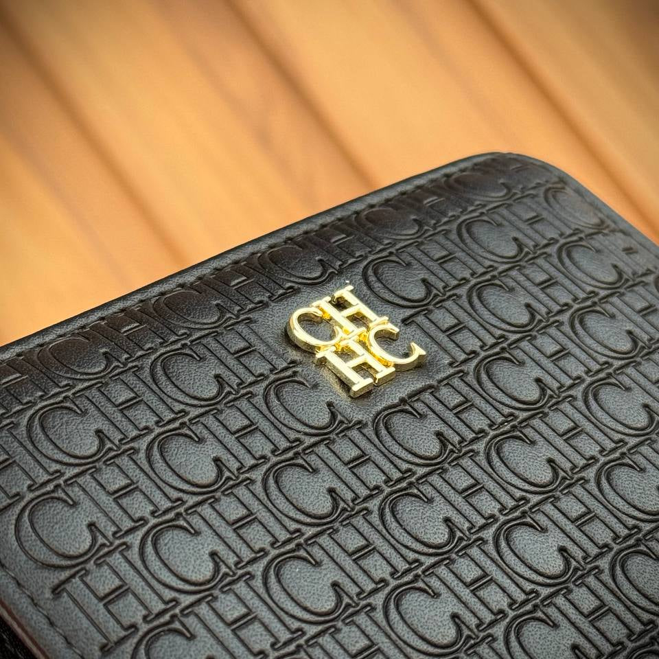 CH Carolina Herrera Monogram Zip-Around Card Wallet 🍷💼✨