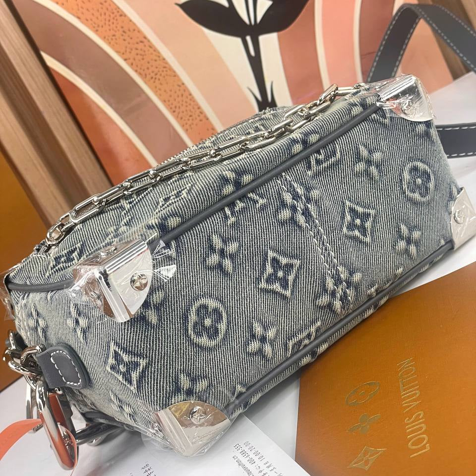 Louis Vuitton Monogram Denim Bag with Chain Detail