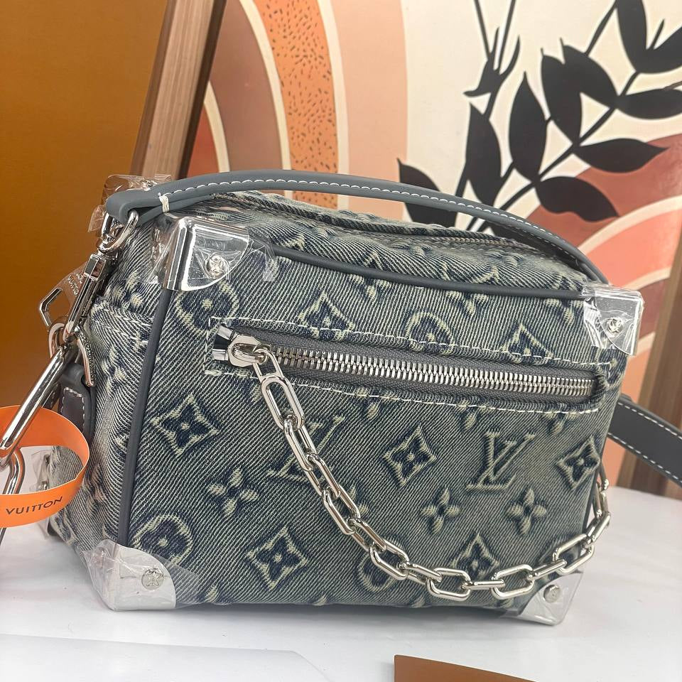 Louis Vuitton Monogram Denim Bag with Chain Detail