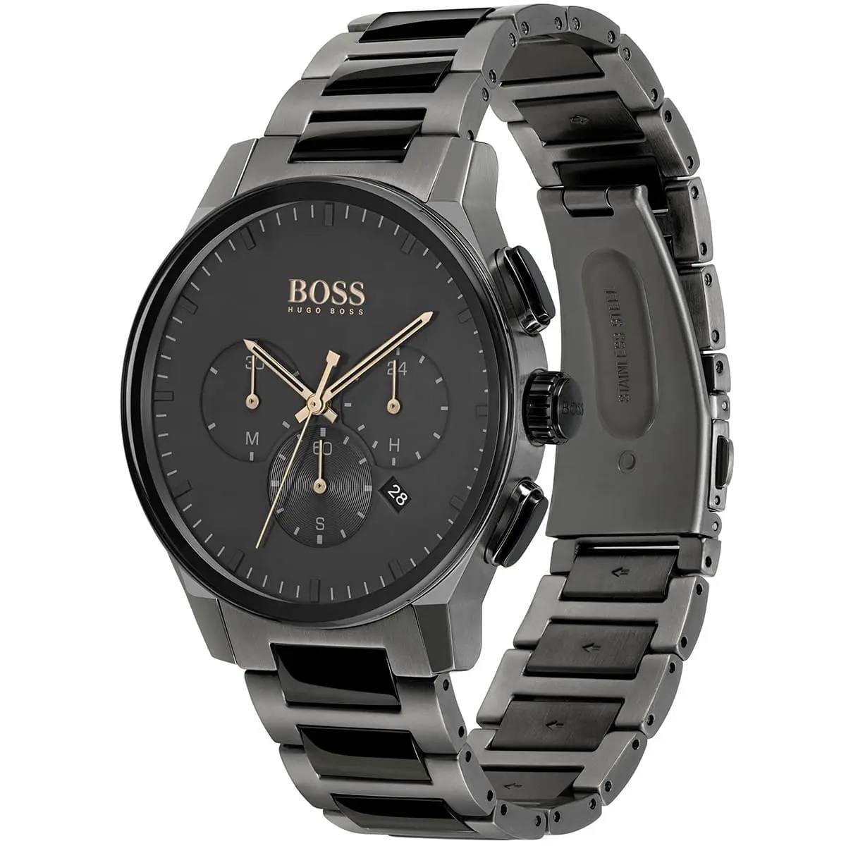 Hugo Boss Grand Prix Men's Chronograph Watch in Grey & Gold ⌚️🌑💼