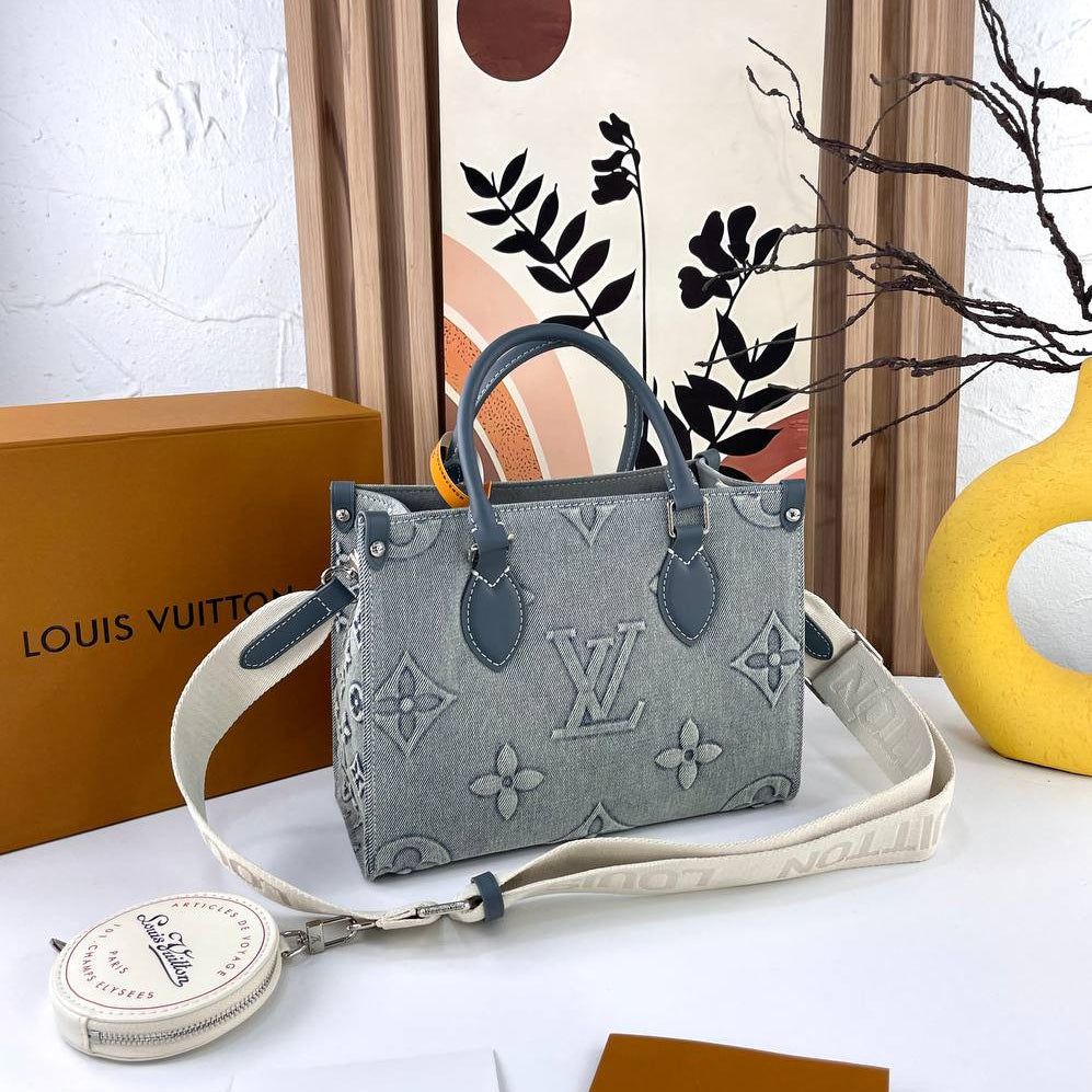 Louis Vuitton Monogram Denim Tote with Detachable Coin Purse