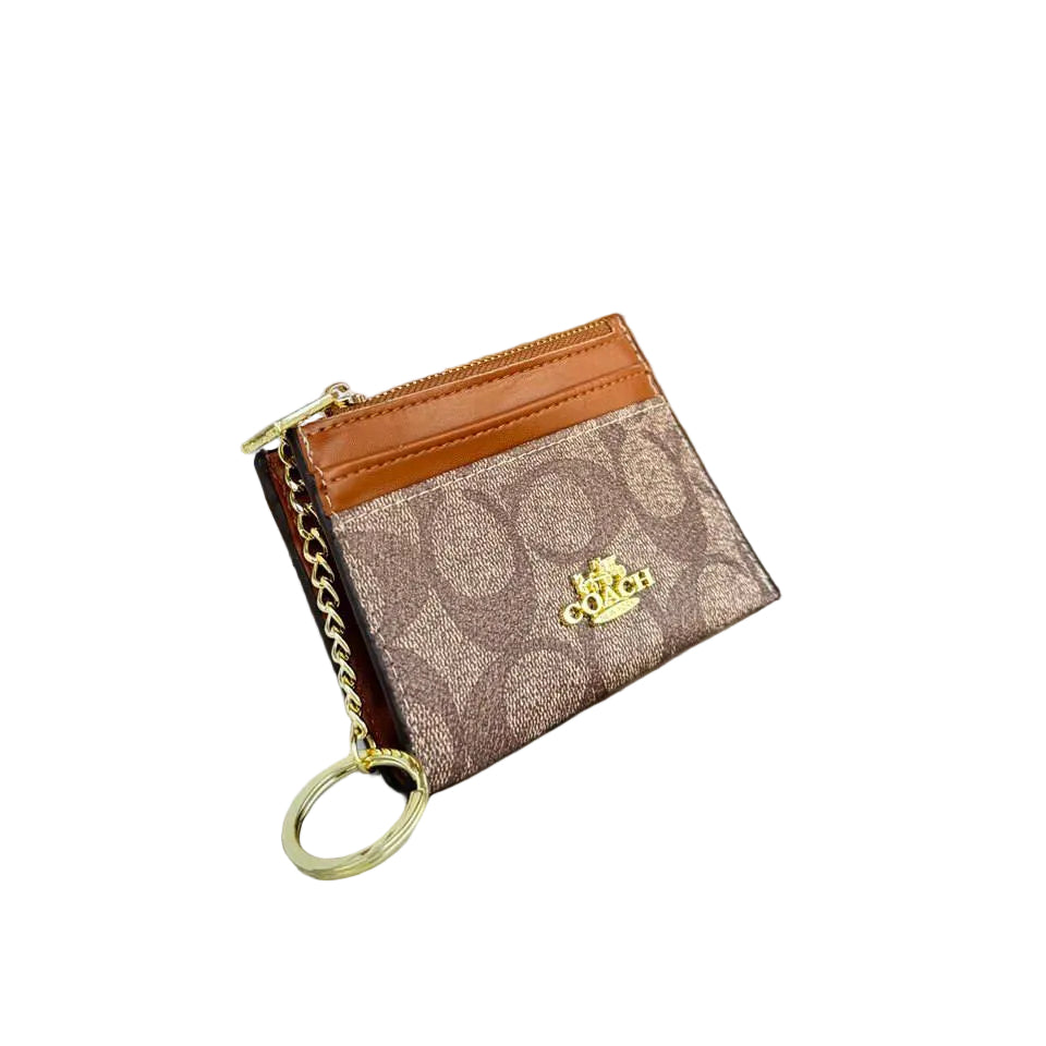 Coach Signature Canvas Mini Skinny ID Case in Brown 👜✨🔑
