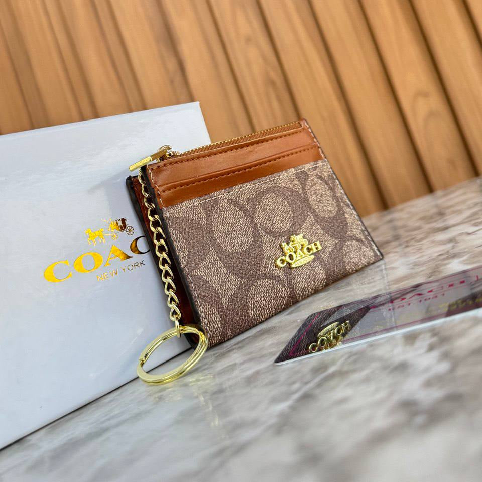 Coach Signature Canvas Mini Skinny ID Case in Brown 👜✨🔑
