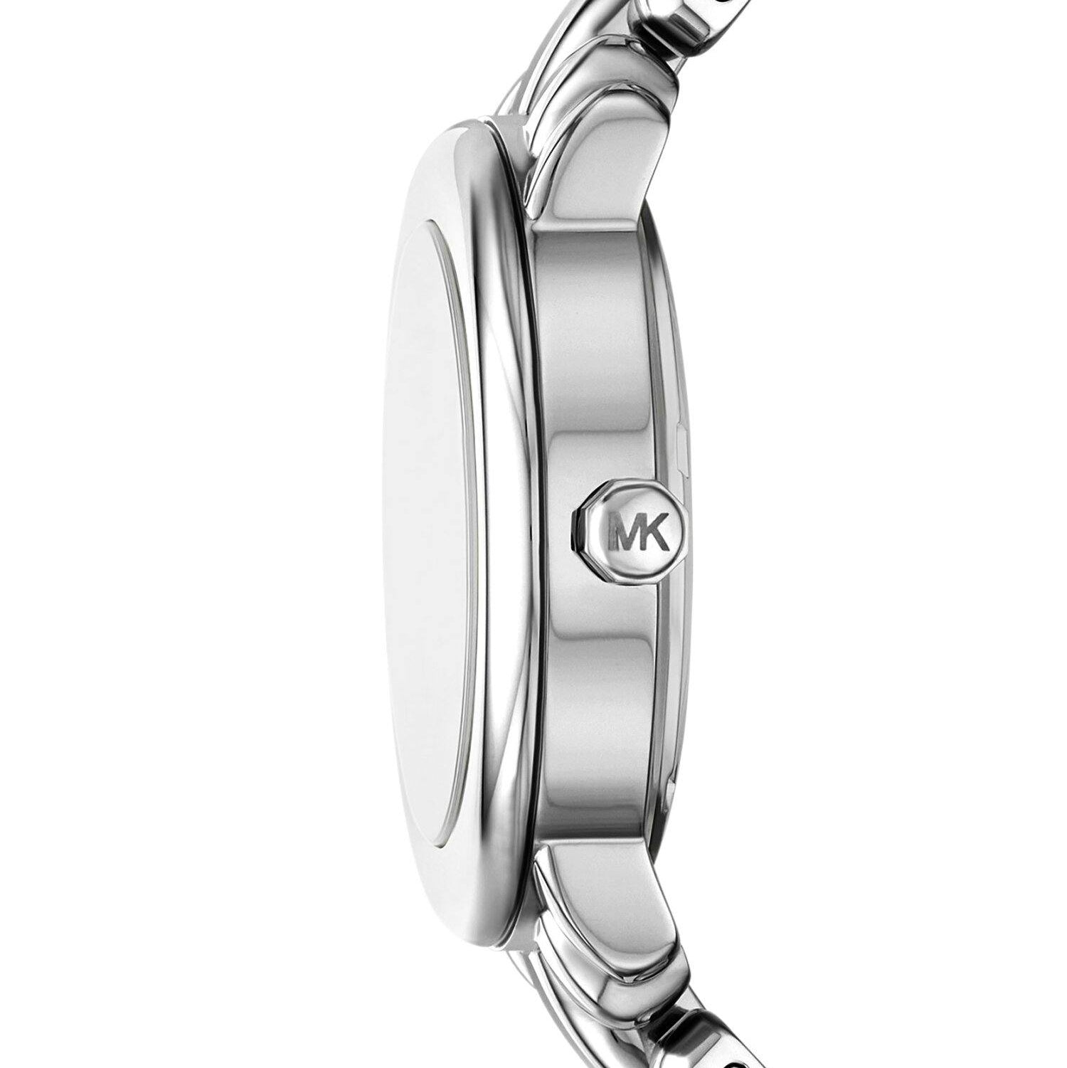 Michael Kors Silver Slim Runway MK Logo Dial Watch ⌚️✨💿