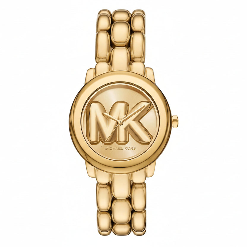 Michael Kors Silver Slim Runway MK Logo Dial Watch ⌚️✨💿