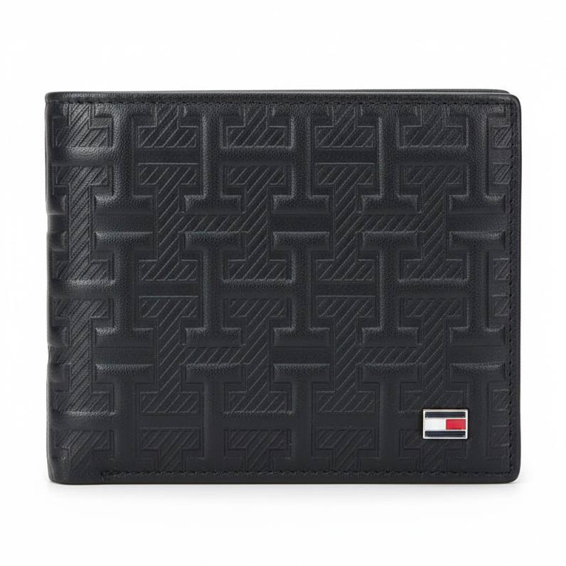 Tommy Hilfiger Black Leather Bifold Wallet 🖤💼