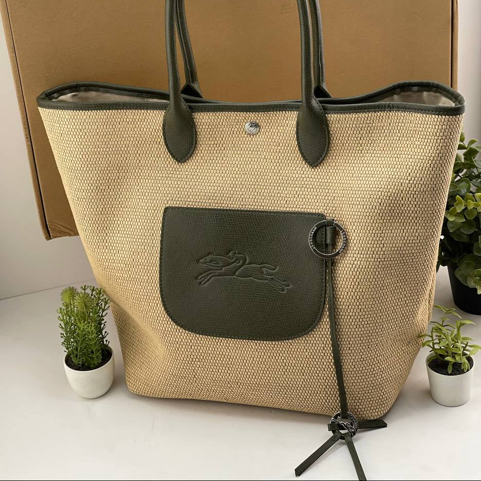 Longchamp Beige Tote Bag 👜 Earthy Chic with Box