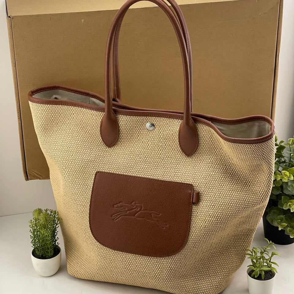 Longchamp Beige Tote Bag 👜 Earthy Chic with Box