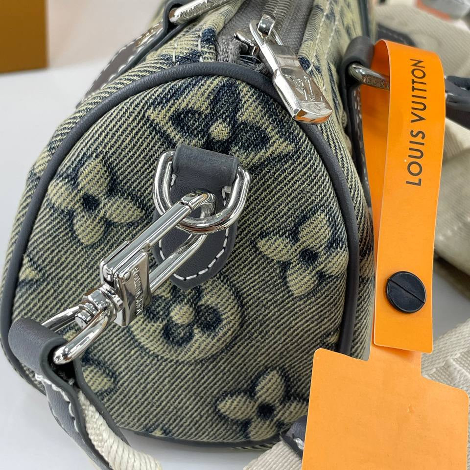 Louis Vuitton Monogram Denim Handbag with Detachable Strap