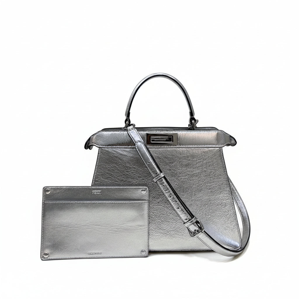 Fendi Silver Bag 👜 Chic Metallic Glamour ✨