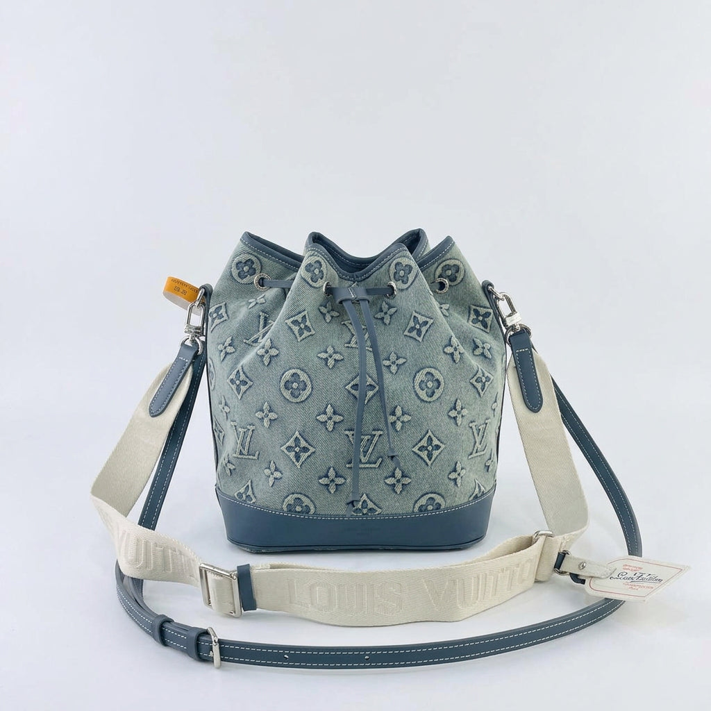 Louis Vuitton Monogram Denim Bucket Bag with Adjustable Strap