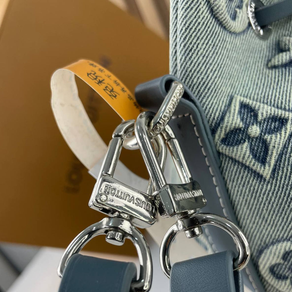 Louis Vuitton Monogram Denim Bucket Bag with Adjustable Strap