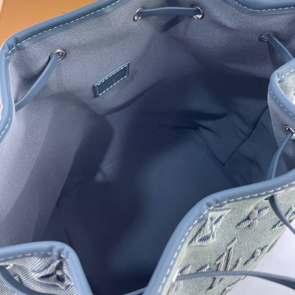 Louis Vuitton Monogram Denim Bucket Bag with Adjustable Strap