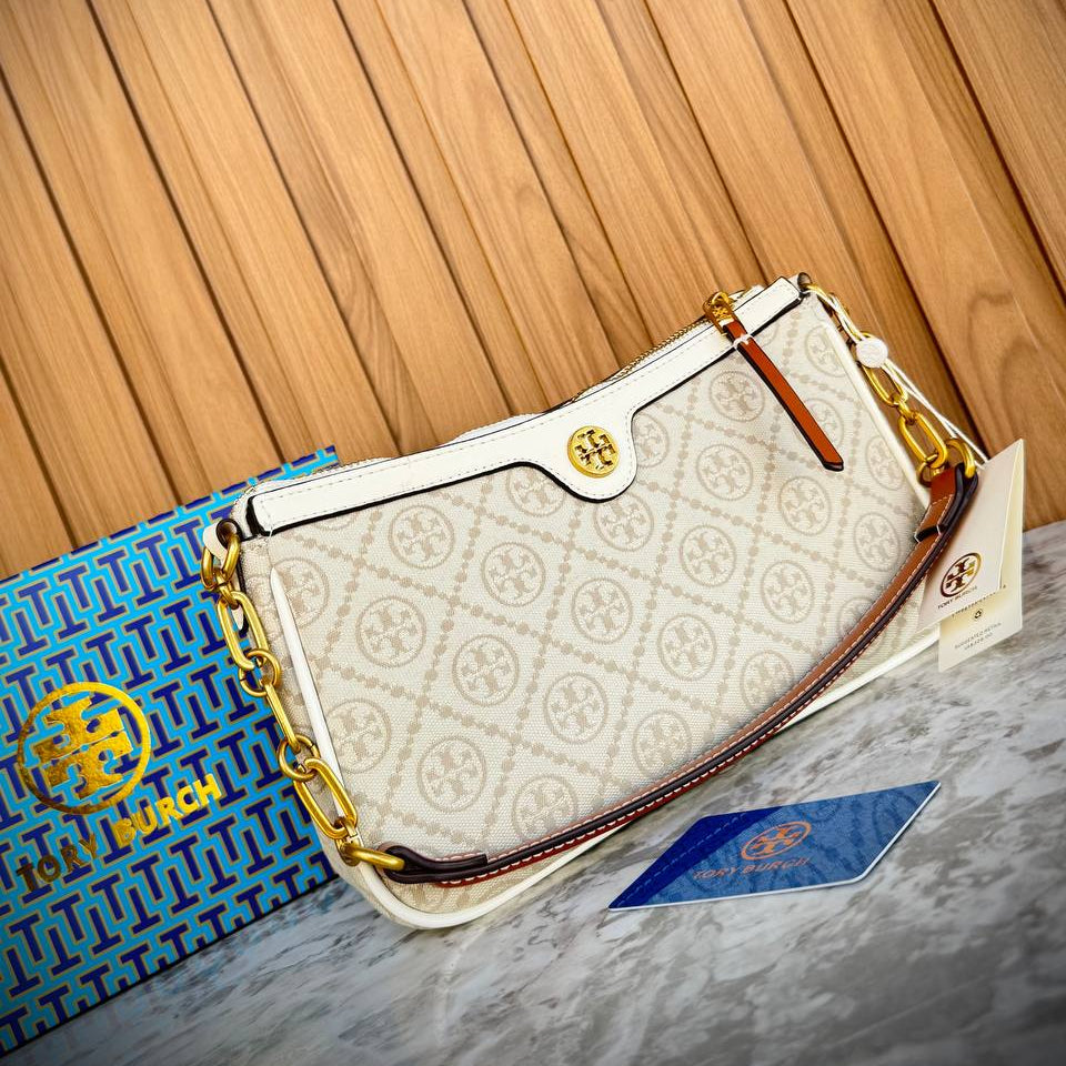 Tory Burch T Monogram Canvas Shoulder Bag 👜✨🖤