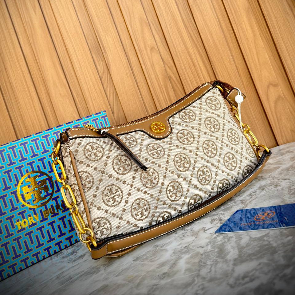 Tory Burch T Monogram Canvas Shoulder Bag 👜✨🖤