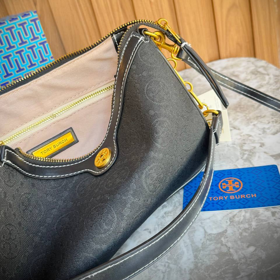 Tory Burch T Monogram Canvas Shoulder Bag 👜✨🖤