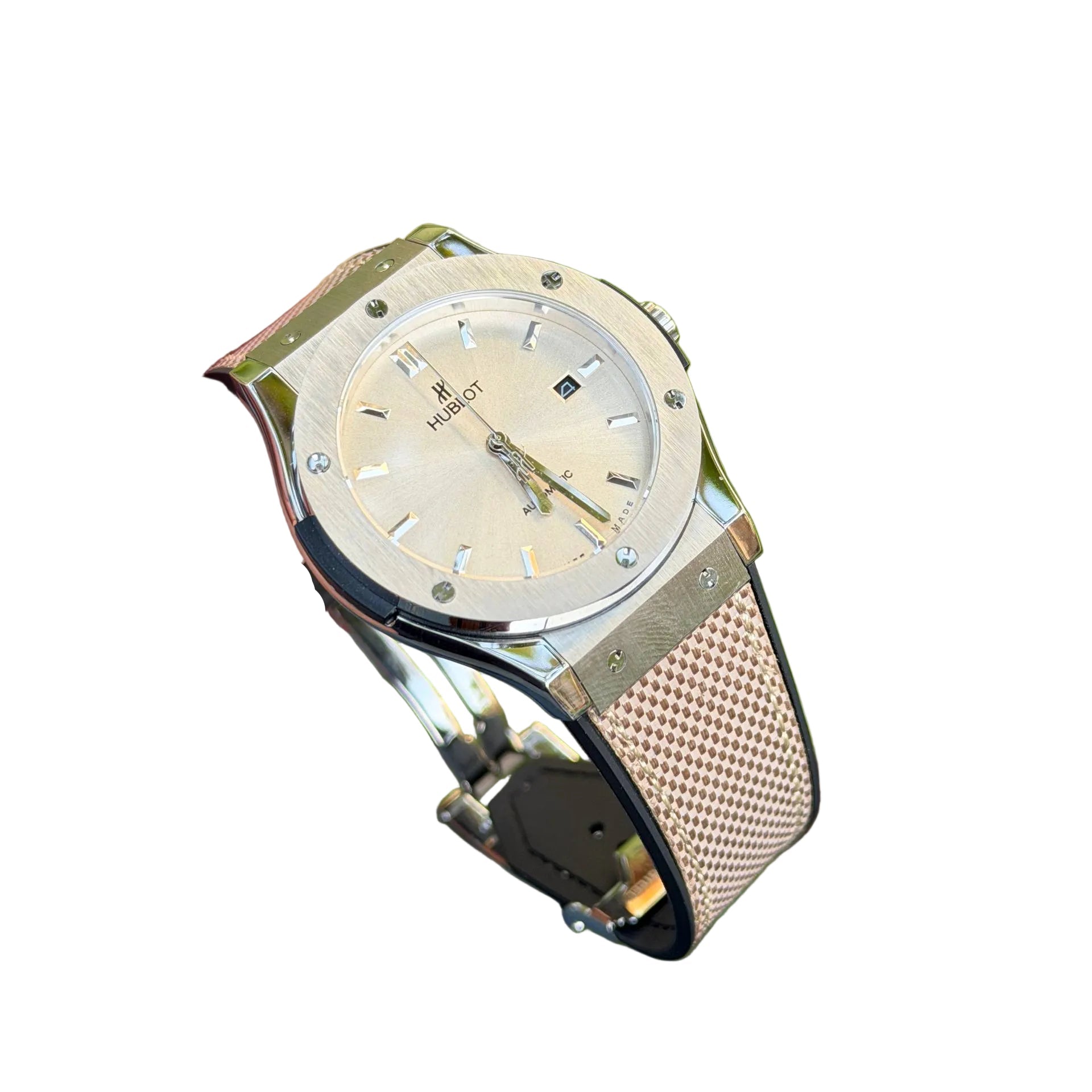 Hublot Classic Fusion Titanium with Beige Fabric Strap ⌚️✨🛡️