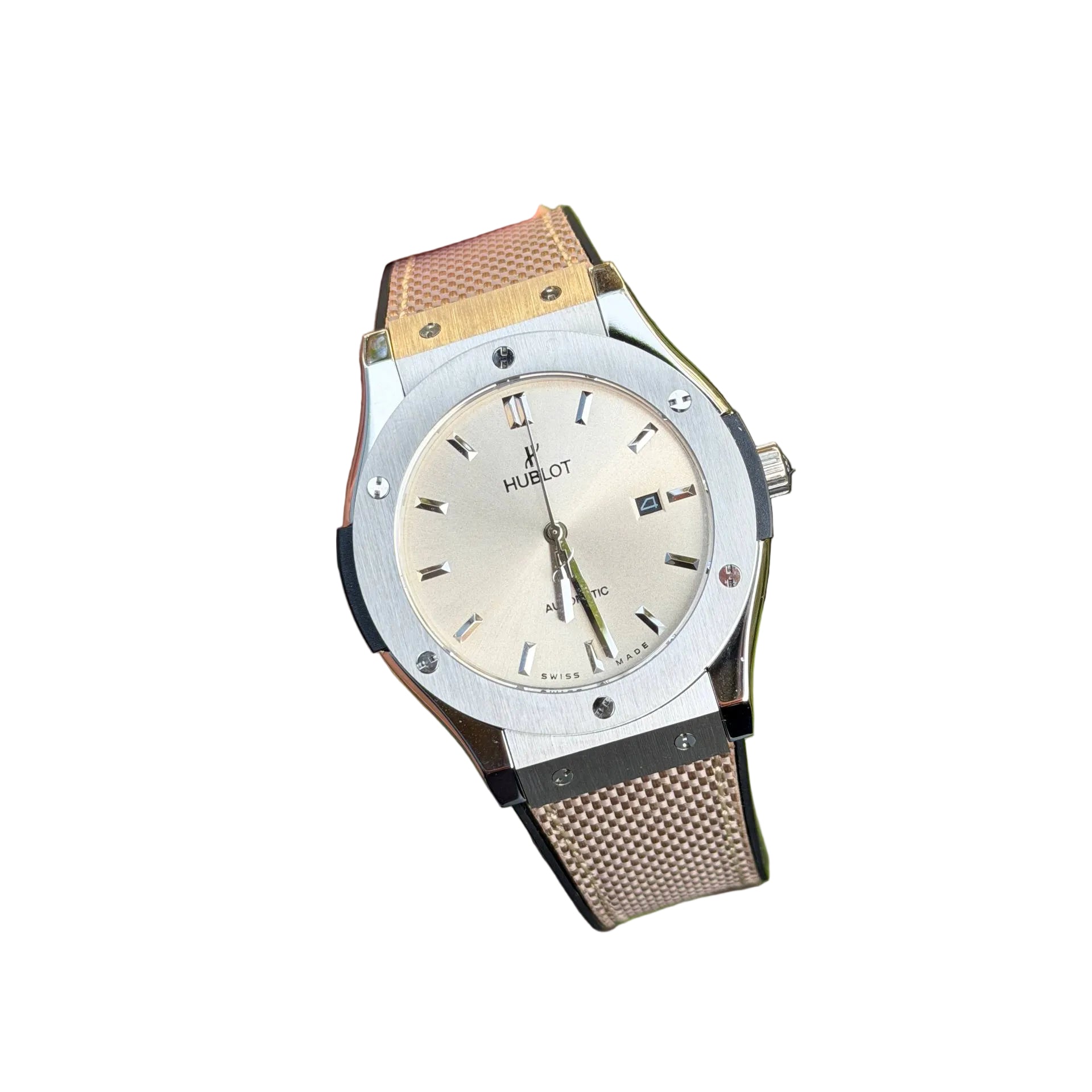Hublot Classic Fusion Titanium with Beige Fabric Strap ⌚️✨🛡️