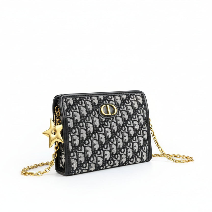 Dior Oblique Canvas 30 Montaigne Pouch with Gold Star Charm 👜✨🌟