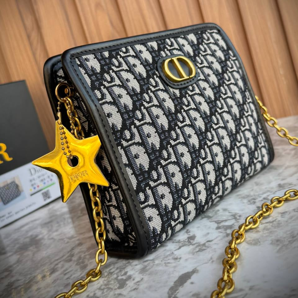 Dior Oblique Canvas 30 Montaigne Pouch with Gold Star Charm 👜✨🌟