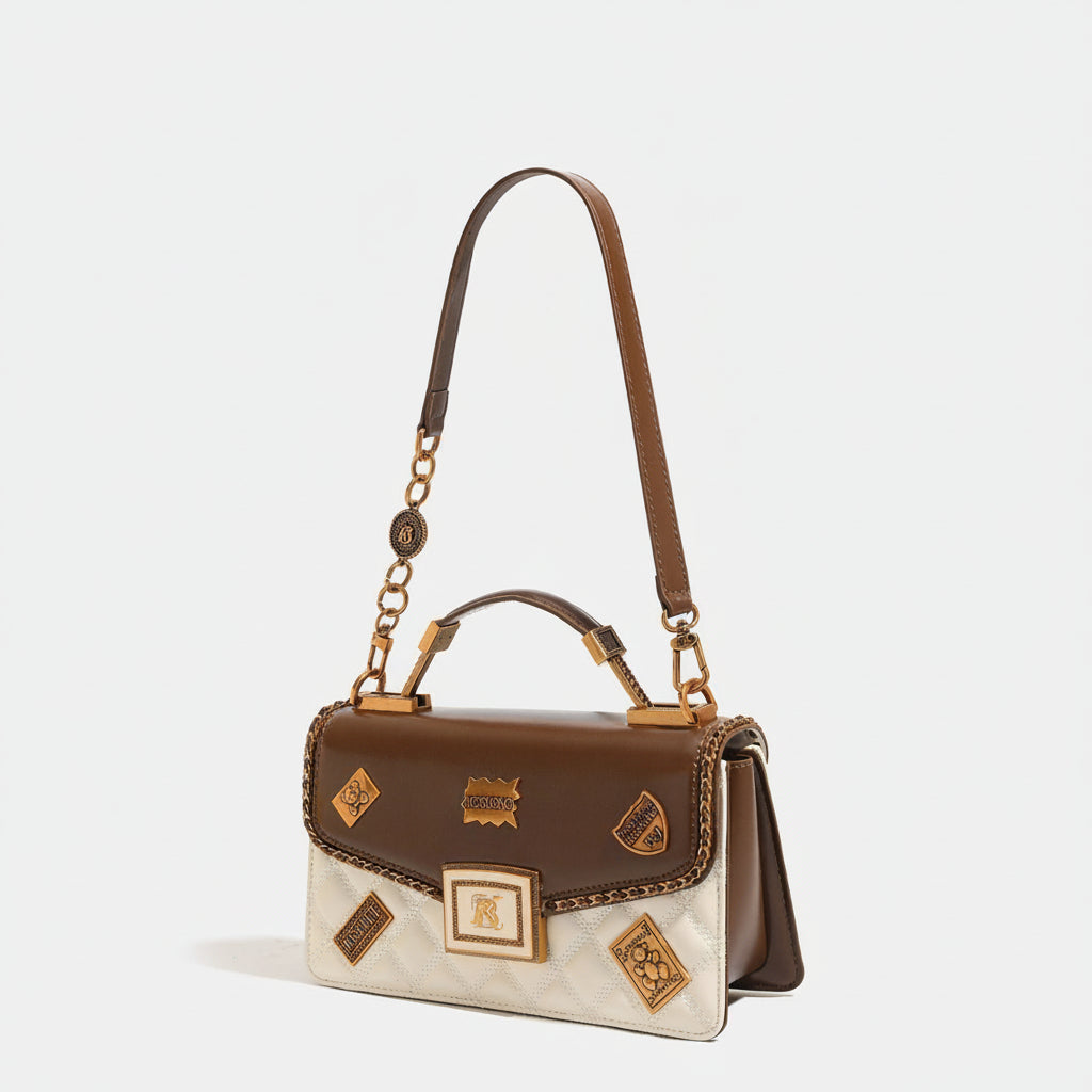 BANIVANT Cream & Brown Handbag 👜🤎 Chic Designer Style