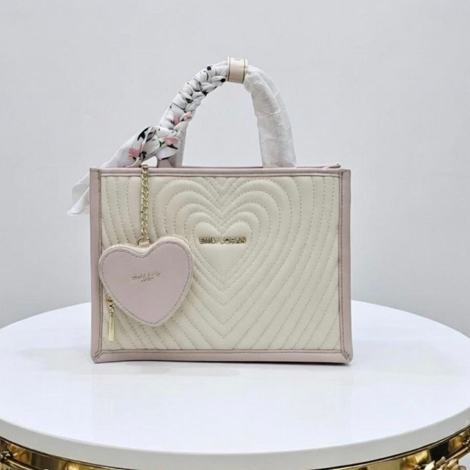 Emily Loran Heart Quilted Tote with Matching Coin Purse 💖👜