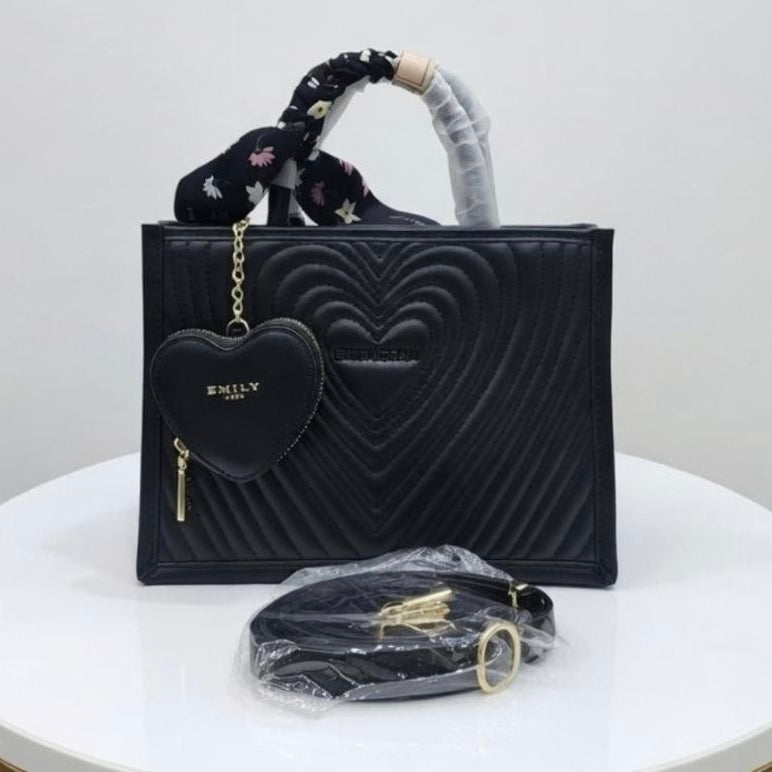 Emily Loran Heart Quilted Tote with Matching Coin Purse 💖👜