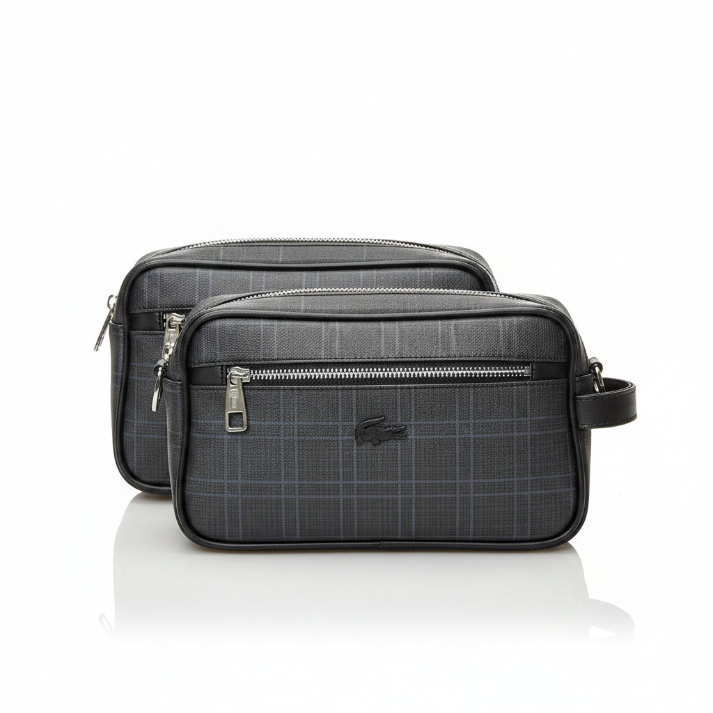 Lacoste Checkered Pattern Clutch Bag in Black 🐊💼