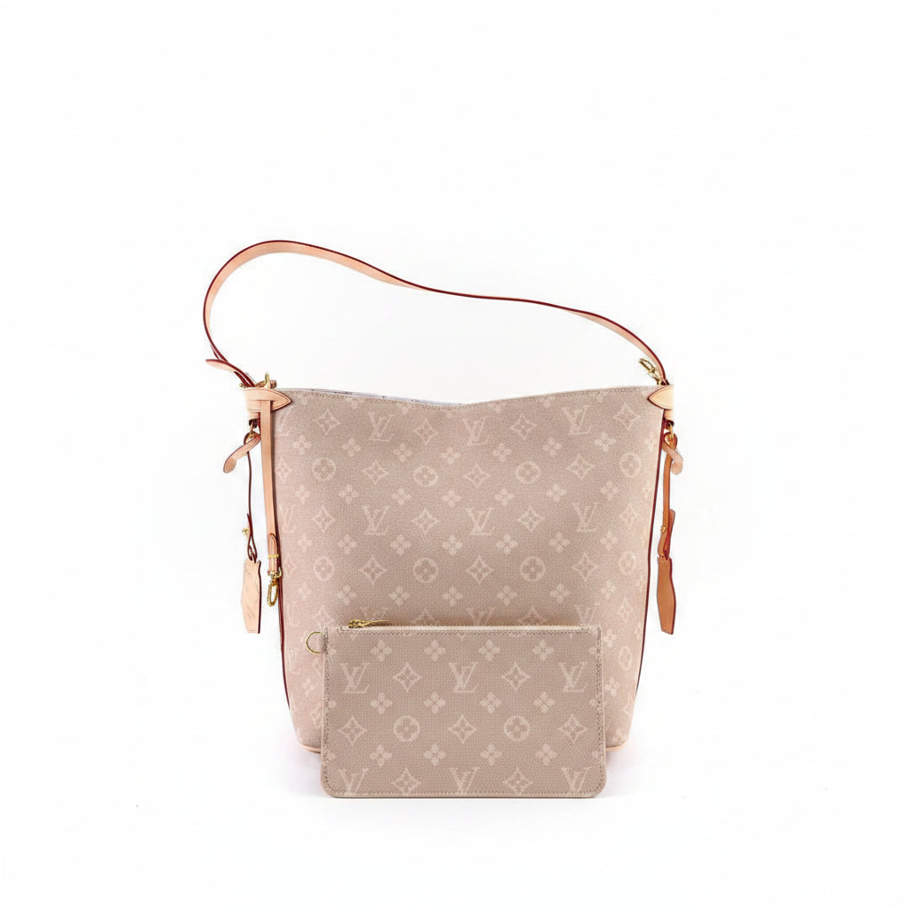 Louis Vuitton Cat Print Canvas Tote Bag with Matching Pouch 🐱👜