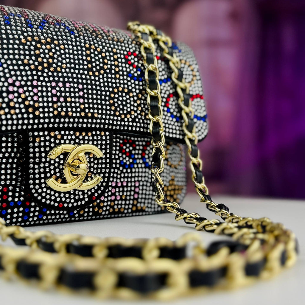 Chanel Rhinestone Flap Bag with Gold-Tone Hardware ✨💎