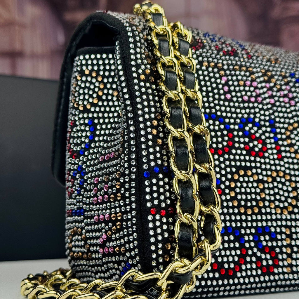 Chanel Rhinestone Flap Bag with Gold-Tone Hardware ✨💎
