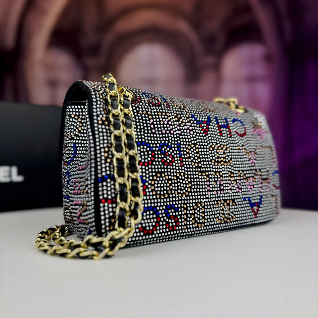 Chanel Rhinestone Flap Bag with Gold-Tone Hardware ✨💎
