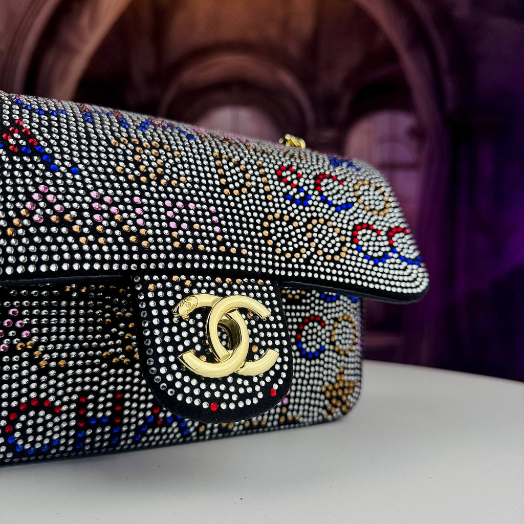 Chanel Rhinestone Flap Bag with Gold-Tone Hardware ✨💎