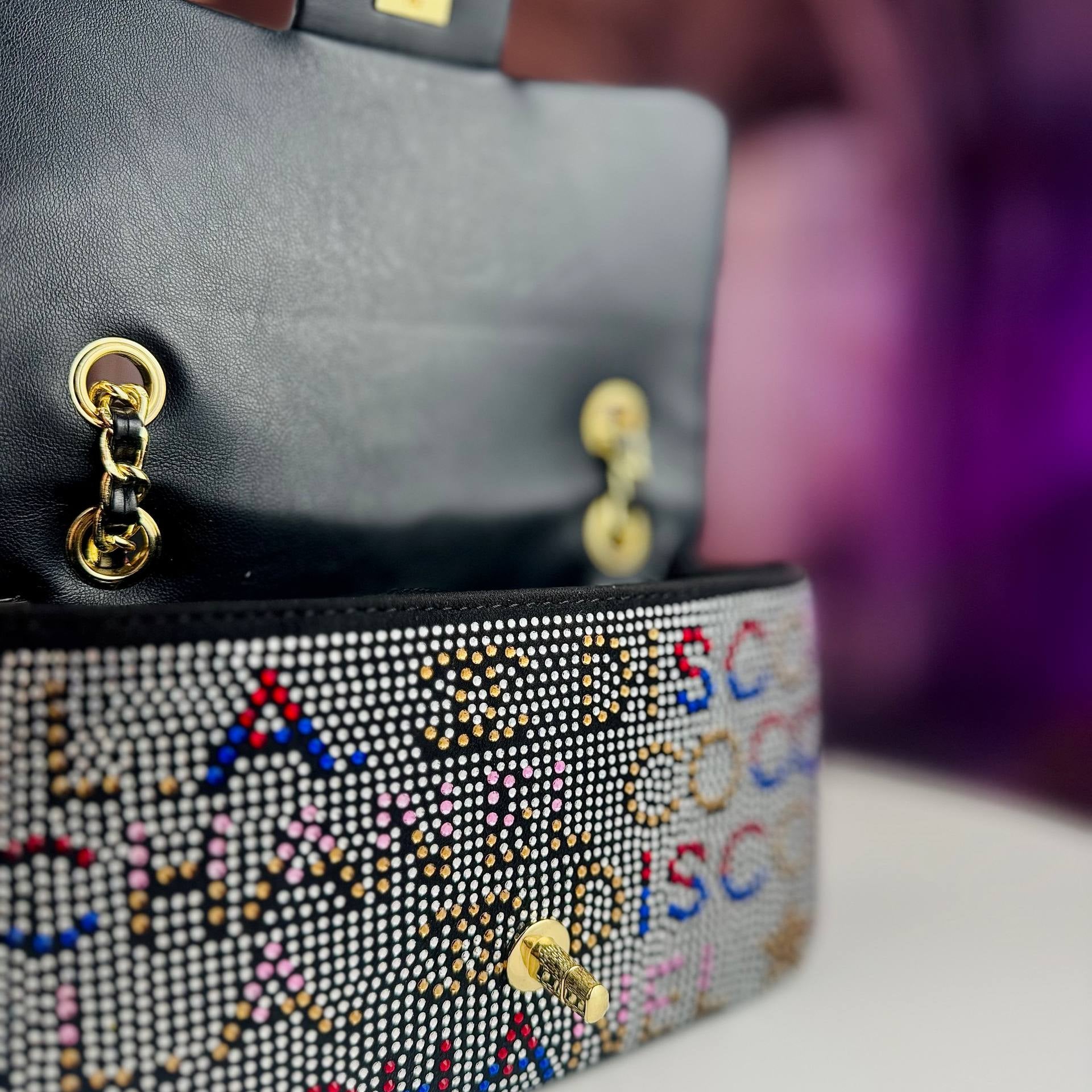 Chanel Rhinestone Flap Bag with Gold-Tone Hardware ✨💎