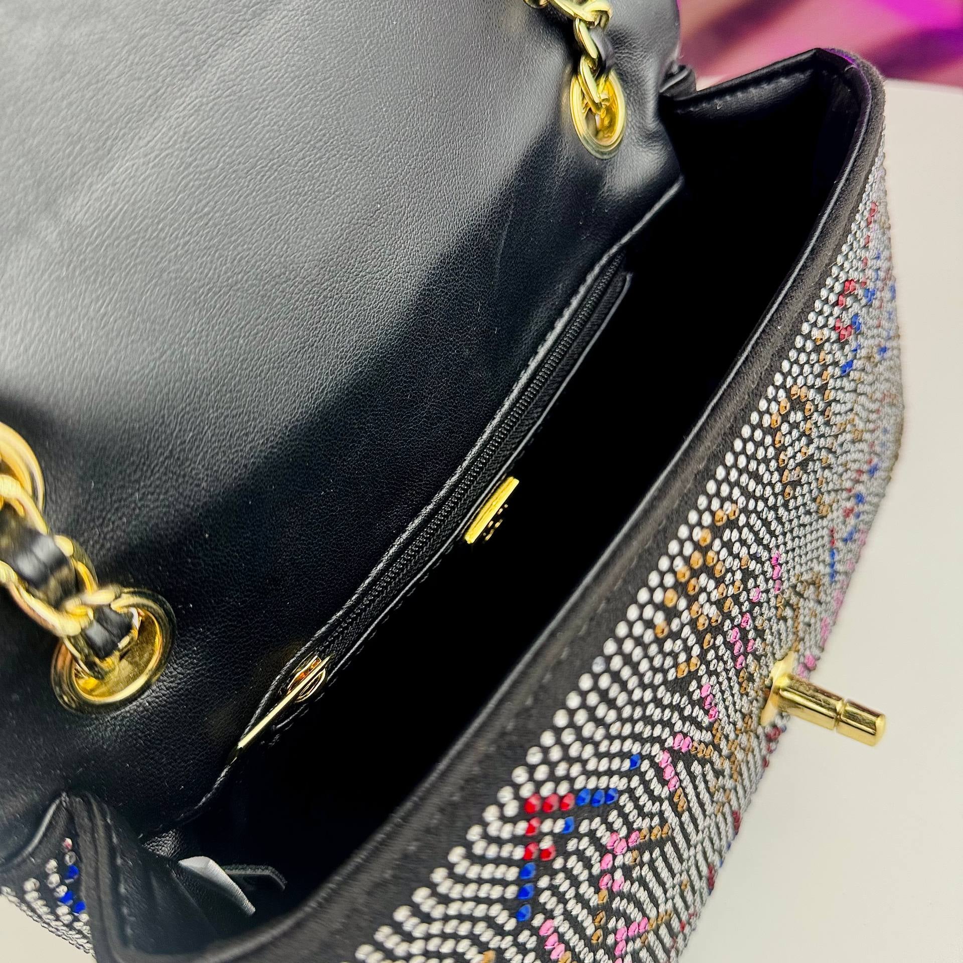 Chanel Rhinestone Flap Bag with Gold-Tone Hardware ✨💎