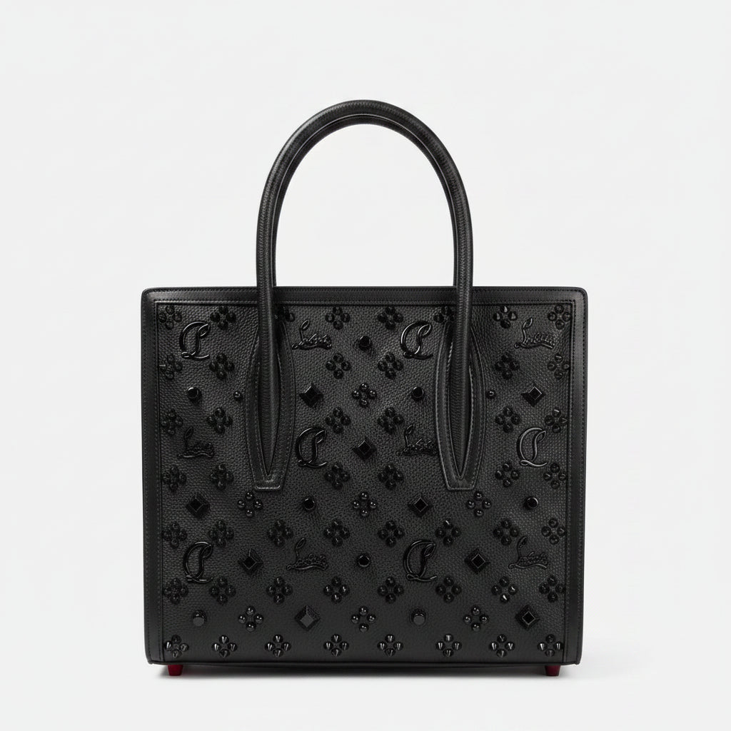 Christian Louboutin Studded Monogram Leather Tote Bag 🖤👠