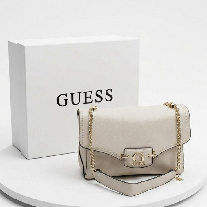 Guess Premium Leather Chain Shoulder Bag 👜✨