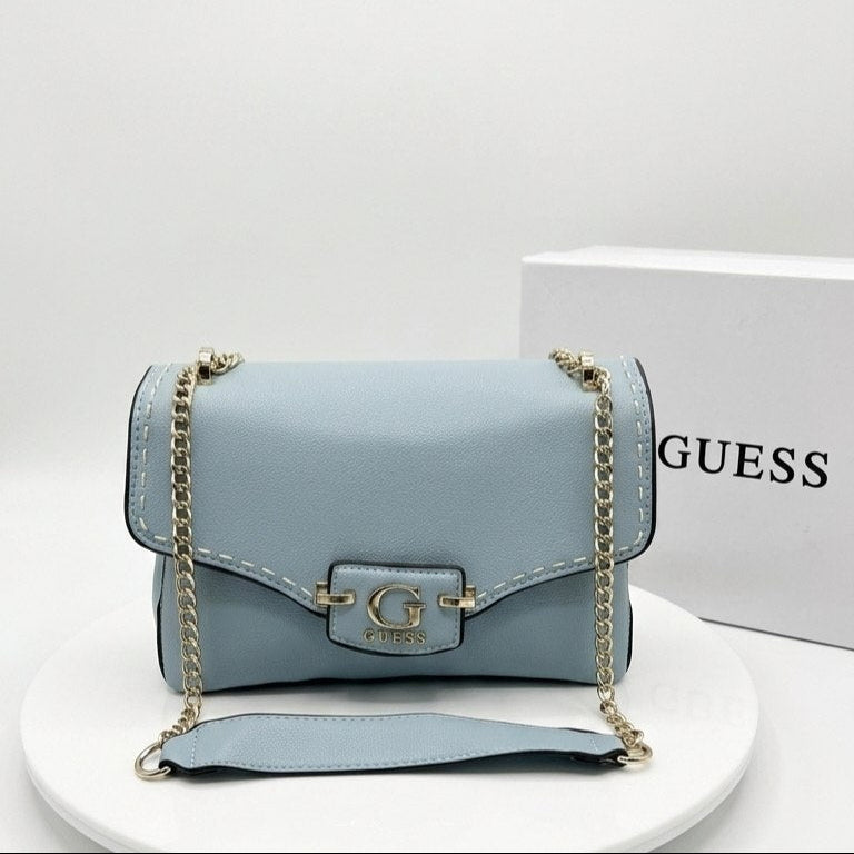 Guess Premium Leather Chain Shoulder Bag 👜✨