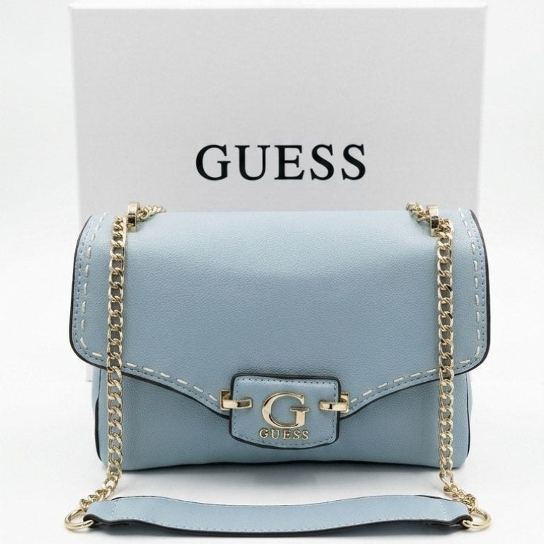 Guess Premium Leather Chain Shoulder Bag 👜✨