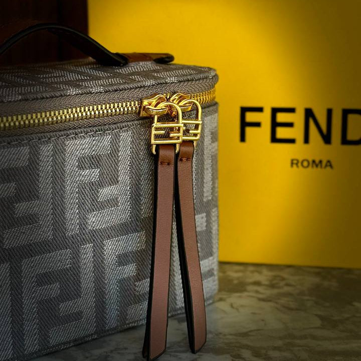 Fendi Monogram Vanity Case Bag with Crossbody Strap